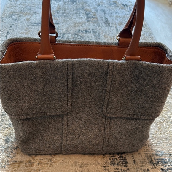 Kate Spade Gray and Brown Wool Tote Bag - Picture 7 of 7